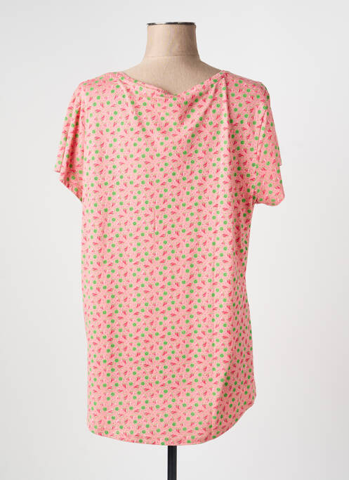 T-shirt imprimé fantaisie manches courtes rose C'EST BEAU LA VIE femme