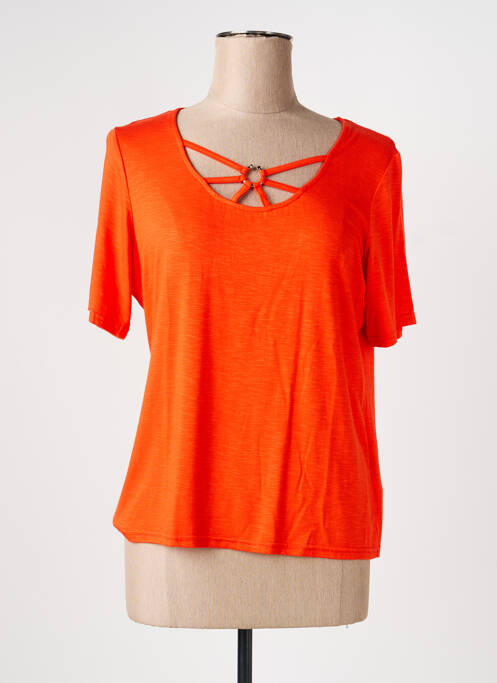 T-shirt stretch manches courtes orange TELMAIL femme