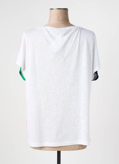 Top imprimé fantaisie manches courtes blanc MARBLE femme