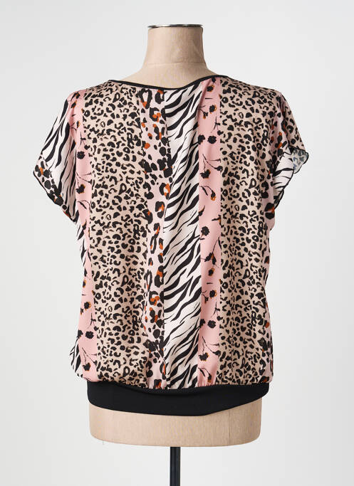 Top imprimé fantaisie manches courtes noir TELMAIL femme