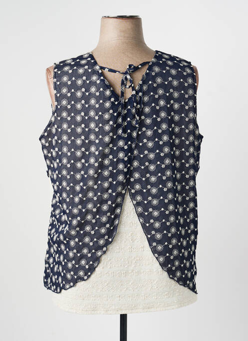 Top imprimé fantaisie sans manche bleu MERI & ESCA femme