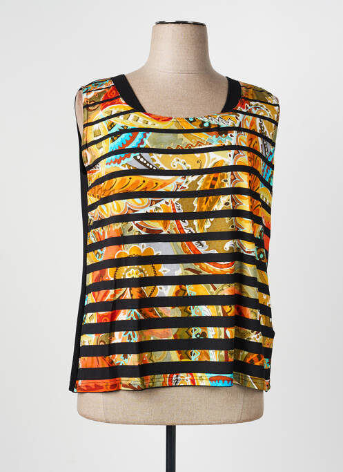 Top imprimé fantaisie sans manche noir TELMAIL femme