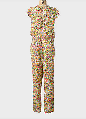 Combi-pantalon col cache-coeur manches courtes jaune C'EST BEAU LA VIE femme