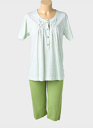 Pyjama tissage jersey vert PERLINA femme