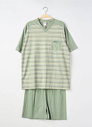 Pyjashort tissage jersey vert PERLINA femme