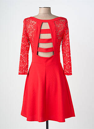 Robe mi-longue manches longues manches longues rouge CHARMING GIRL femme
