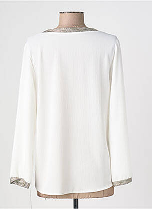 Top tissage crêpe manches longues blanc CHARMING GIRL femme