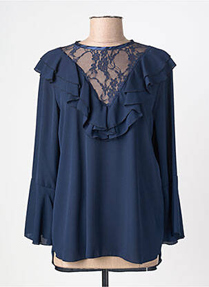 Blouse col rond manches longues bleu CHARMING GIRL femme