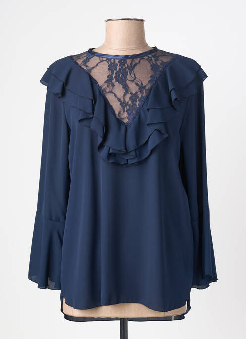 Blouse col rond manches longues bleu CHARMING GIRL femme