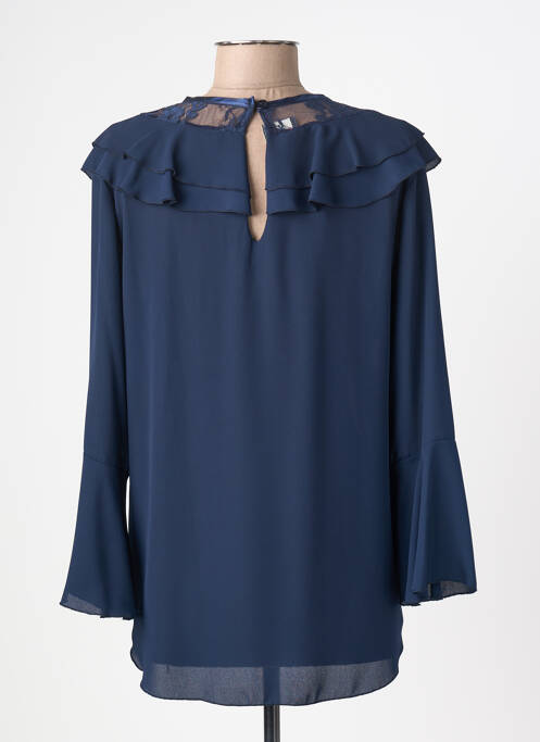 Blouse col rond manches longues bleu CHARMING GIRL femme