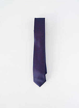 Cravate tissage satiné bleu JEAN BAPTISTE RAUTUREAU homme