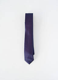 Cravate tissage satiné bleu JEAN BAPTISTE RAUTUREAU homme