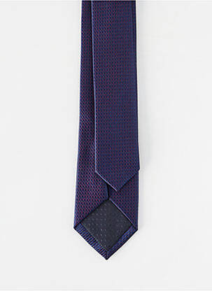 Cravate tissage satiné bleu JEAN BAPTISTE RAUTUREAU homme