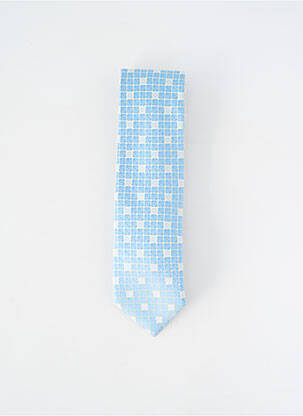 Cravate tissage satiné bleu JEAN BAPTISTE RAUTUREAU homme