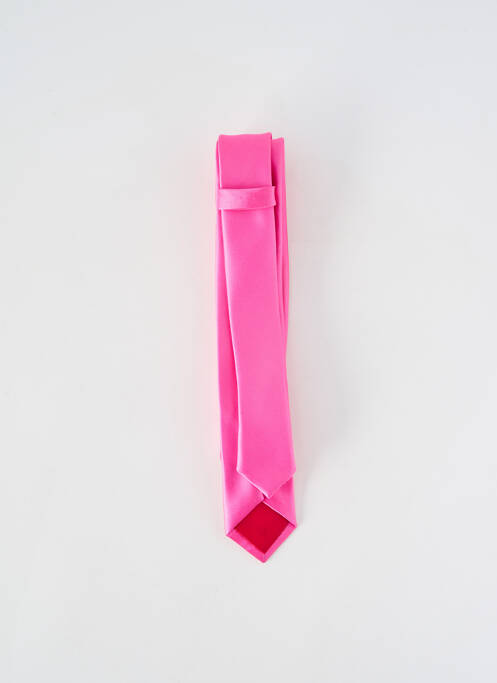 Cravate tissage satiné rose JEAN BAPTISTE RAUTUREAU homme