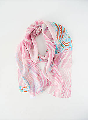 Foulard légère et transparente rose JEAN BAPTISTE RAUTUREAU femme