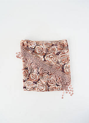 Foulard effet matière satinée marron JEAN BAPTISTE RAUTUREAU femme