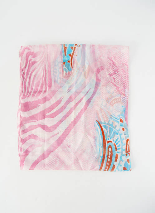 Foulard légère et transparente rose JEAN BAPTISTE RAUTUREAU femme