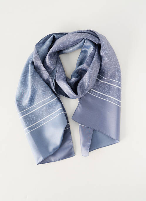 Foulard effet matière satinée bleu JEAN BAPTISTE RAUTUREAU femme