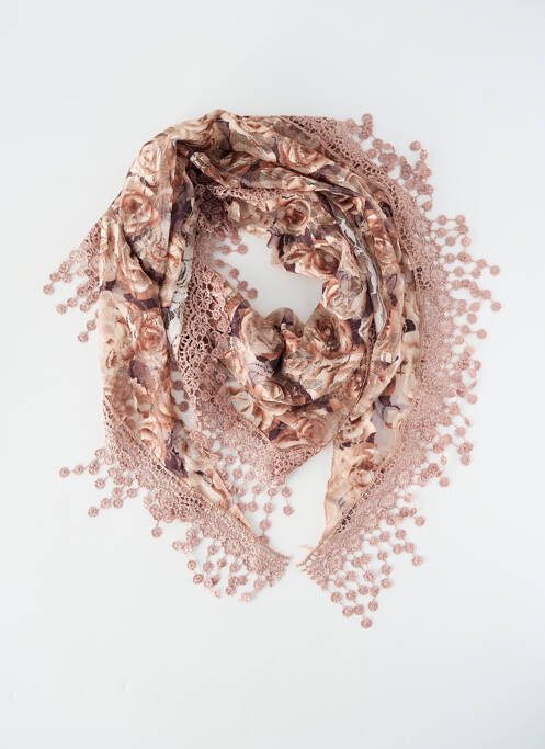 Foulard effet matière satinée marron JEAN BAPTISTE RAUTUREAU femme