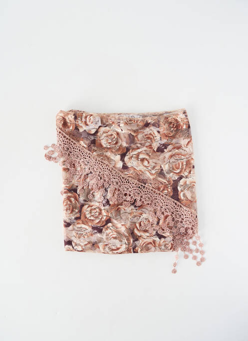 Foulard effet matière satinée marron JEAN BAPTISTE RAUTUREAU femme