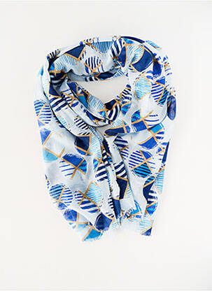 Foulard légère et transparente bleu JEAN BAPTISTE RAUTUREAU femme