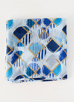 Foulard légère et transparente bleu JEAN BAPTISTE RAUTUREAU femme