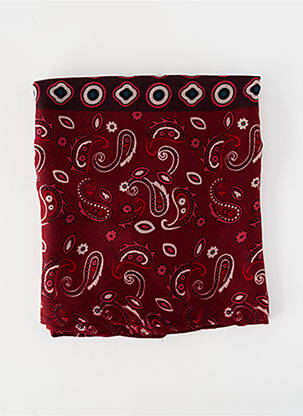 Foulard tissage popeline rouge JEAN BAPTISTE RAUTUREAU femme