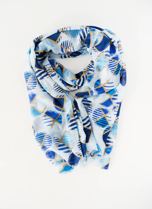 Foulard légère et transparente bleu JEAN BAPTISTE RAUTUREAU femme