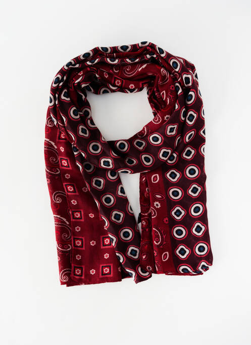 Foulard tissage popeline rouge JEAN BAPTISTE RAUTUREAU femme