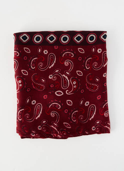 Foulard tissage popeline rouge JEAN BAPTISTE RAUTUREAU femme