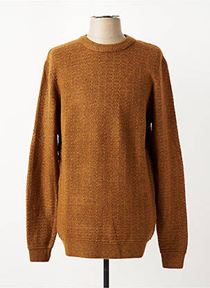 Pull col rond manches longues marron TOM TAILOR homme