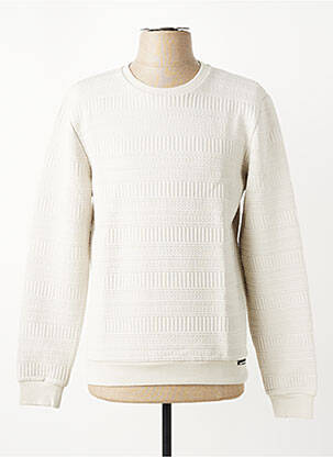 Pull stretch manches longues blanc NO EXCESS homme