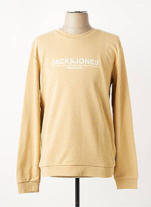 Pull col rond manches longues beige JACK & JONES homme