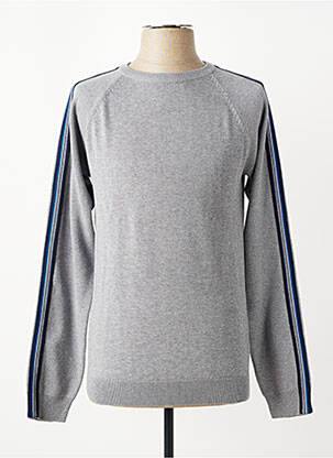 Pull col rond manches longues gris JACK & JONES homme