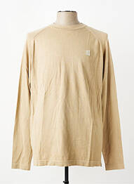 Pull col rond manches longues beige GARCIA homme