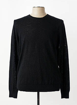 Pull finition bords-côtes manches longues noir JACK & JONES homme