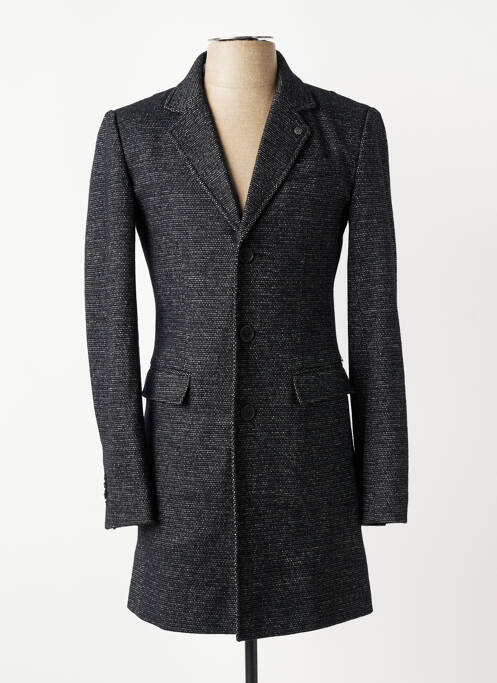 Manteau long tissage chiné sans capuche gris GARCIA homme