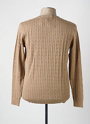 Pull col rond manches longues beige JACK & JONES homme