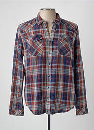 Chemise manches longues imprimé fantaisie bleu GARCIA homme