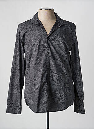 Chemise manches longues imprimé fantaisie noir GARCIA homme