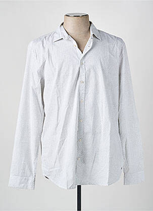 Chemise manches longues imprimé fantaisie blanc GARCIA homme