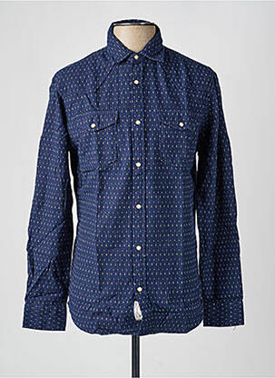 Chemise manches longues poches poitrine bleu JACK & JONES homme