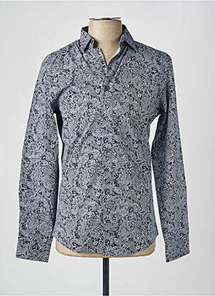 Chemise manches longues imprimé fantaisie bleu JACK & JONES homme