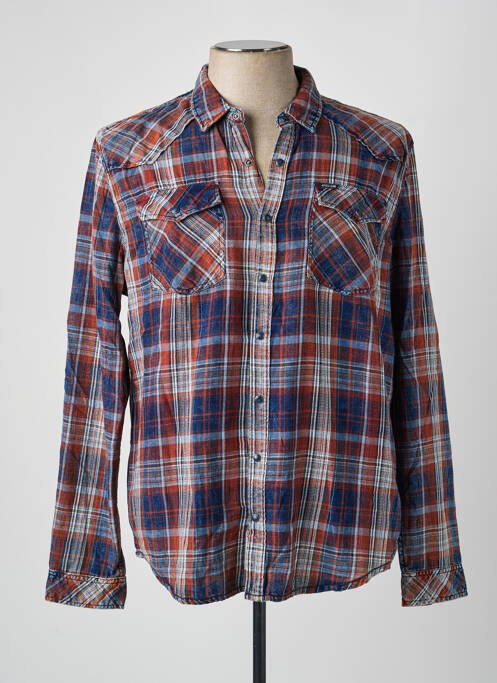 Chemise manches longues imprimé fantaisie bleu GARCIA homme