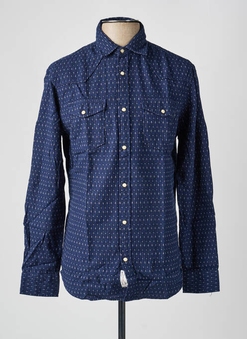Chemise manches longues poches poitrine bleu JACK & JONES homme