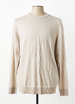 Pull col rond manches longues beige JACK & JONES homme