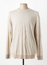 Pull col rond manches longues beige JACK & JONES homme