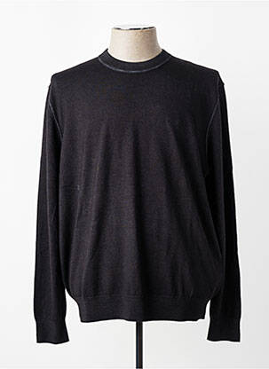 Pull col rond manches longues noir HUGO BOSS homme