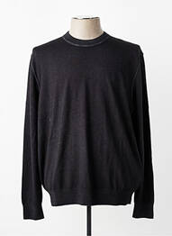 Pull col rond manches longues noir HUGO BOSS homme